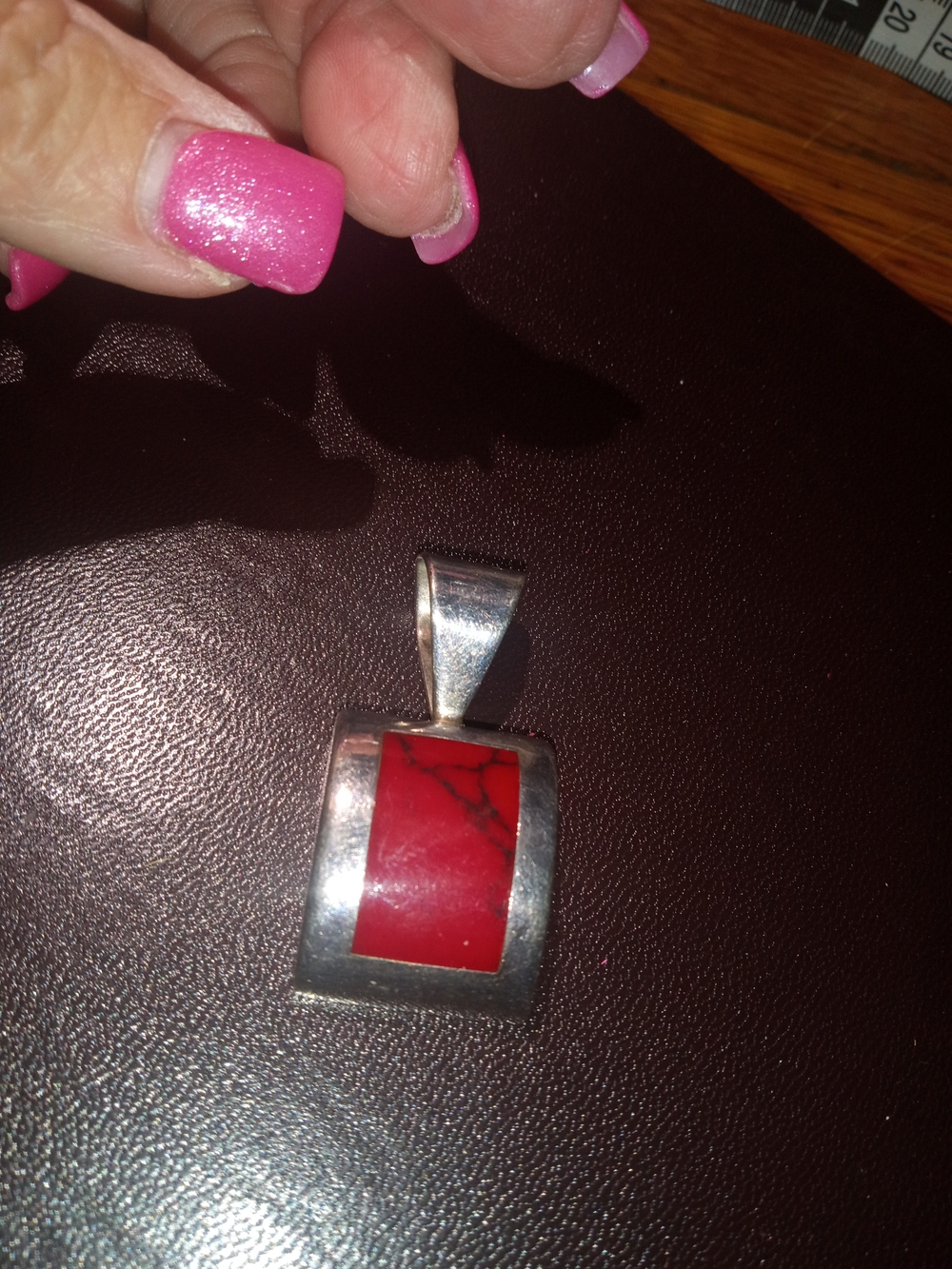 Silpada Red Stone Silver Pendant